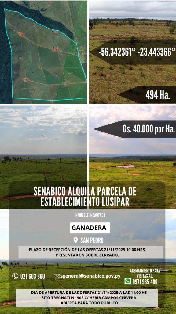 SENABICO alquila Establecimiento Lusipar